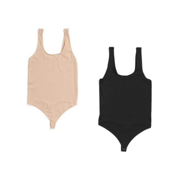 NEARLY NUDE Buff 2pk Seamless Tank Thong Bodysuit - Picture 1 of 2